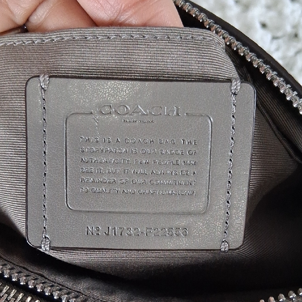 Coach Gray Studded Woman Crossbody Bag - Picture 15 of 15